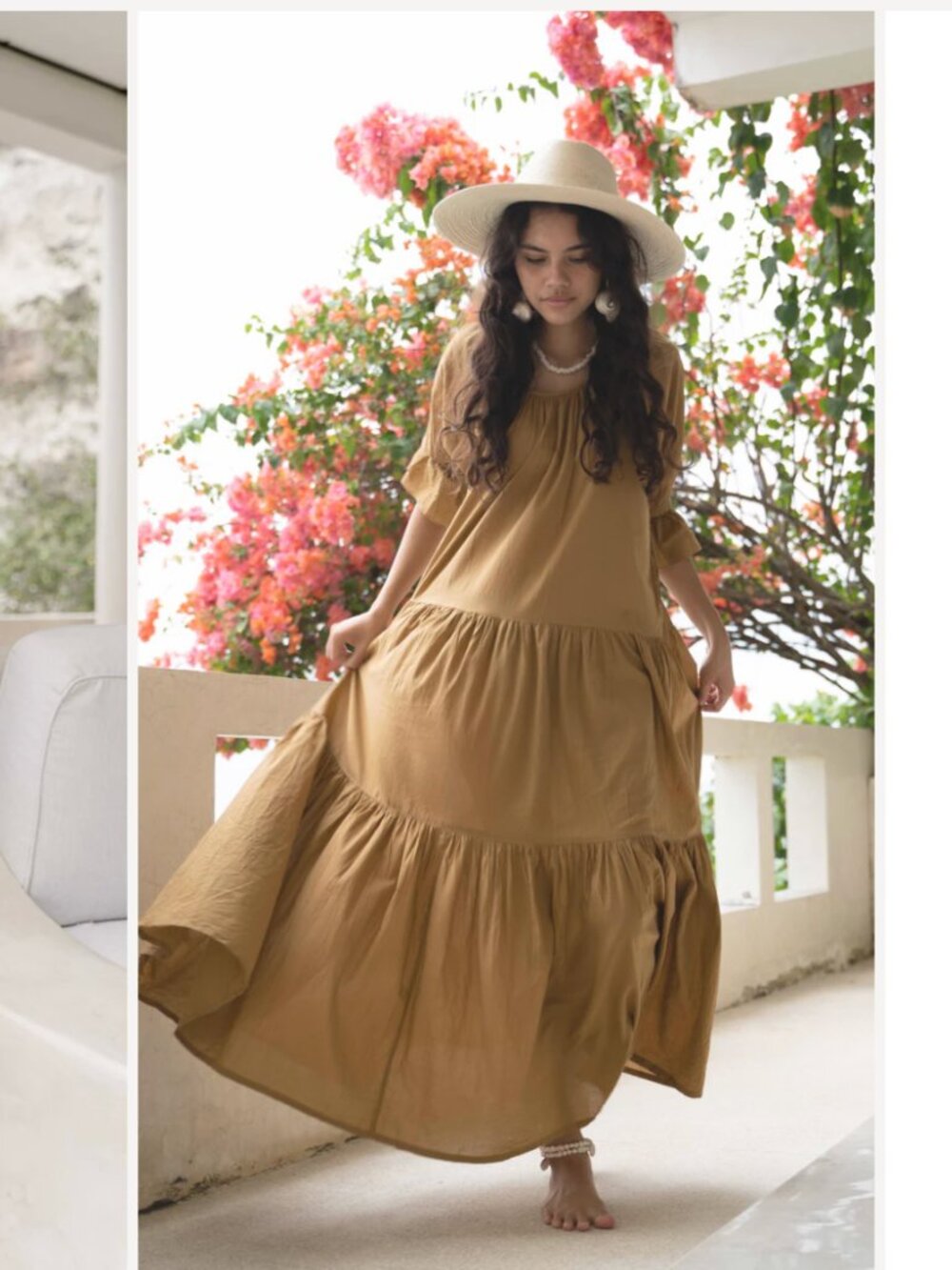 Daughters of India Maxi Desert Tan Boho Flowy Size Small - Picture 6 of 9